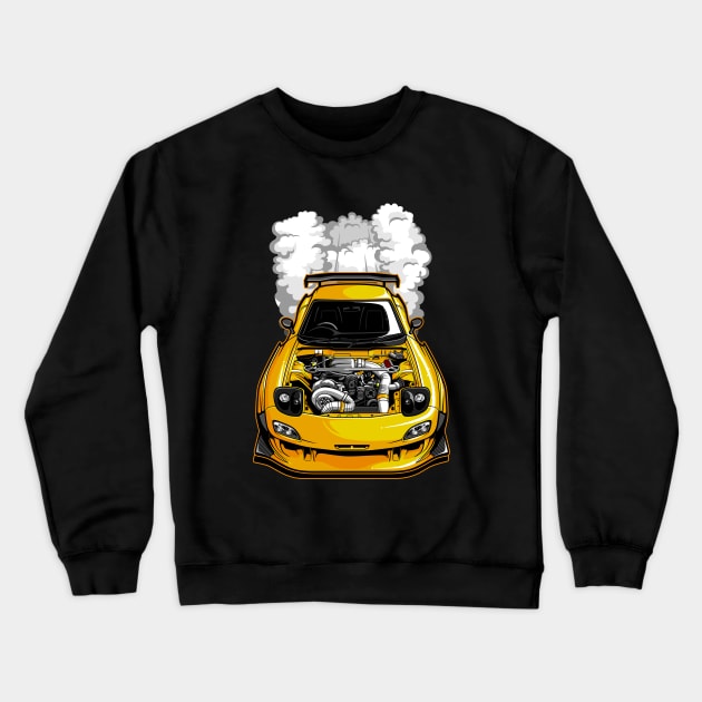 Mazda RX7 Burnout Crewneck Sweatshirt by JDMAPEX